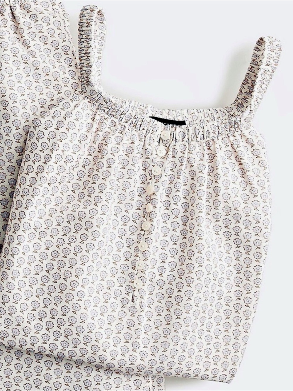 J Crew Women’s Cream Hyacinth Floral Cotton-Linen Blend Tank. Size S